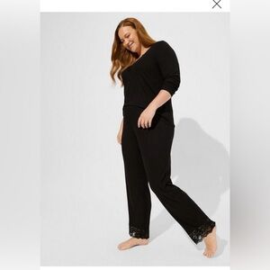 Torrid  Black Lace Trim Pajama pants